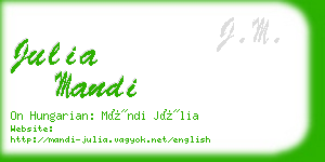 julia mandi business card